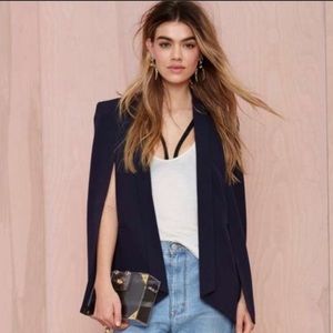 Nasty Gal Black cape blazer